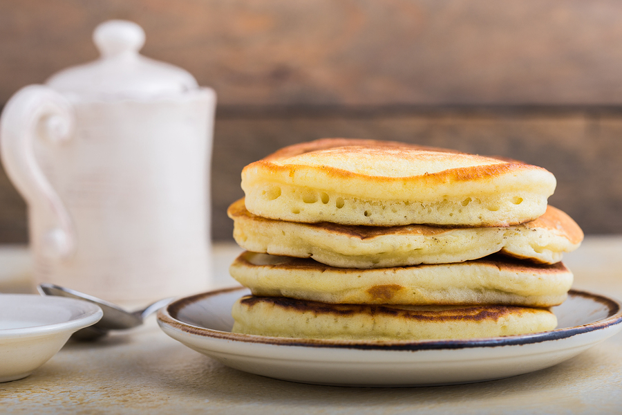Russian Pancakes. Stack of pancakes. Breakfast. Sweet Pancakes. Stack of pancakes topped .Tasty Pancakes.