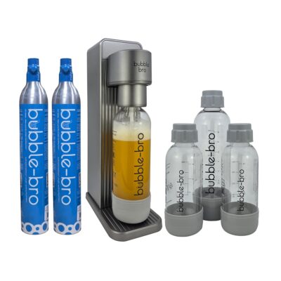 bubble-bro Versa Soda Maker Family Pack - Metallic Grey